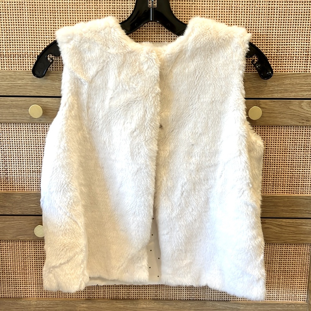 Jacadi Faux Fur Vest Girls Size 12A - White